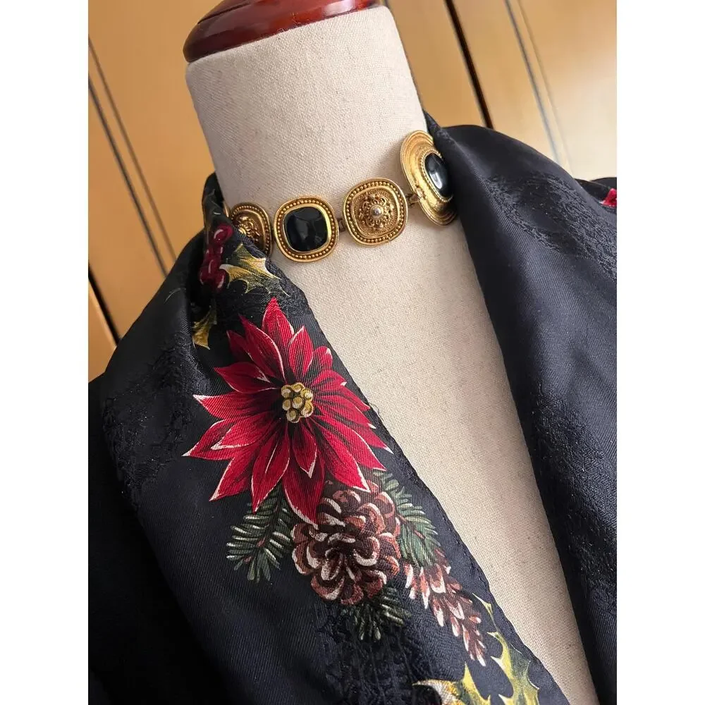 Vintage silk scarf with flowers by Ralph Lauren